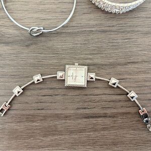 Silver Square Dial Bracelet Watch